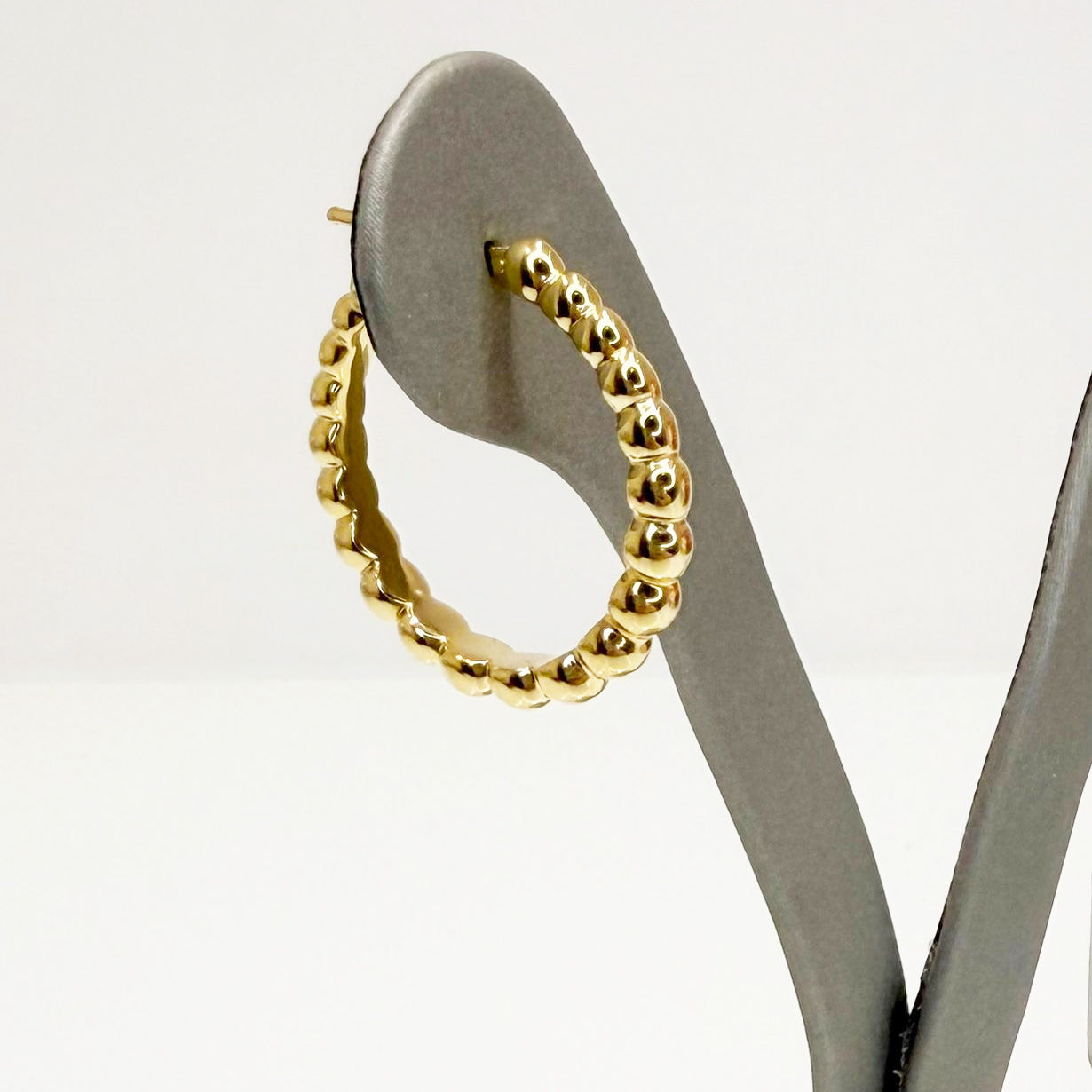 Orecchini cerchio boule in oro giallo 18 KT (750)