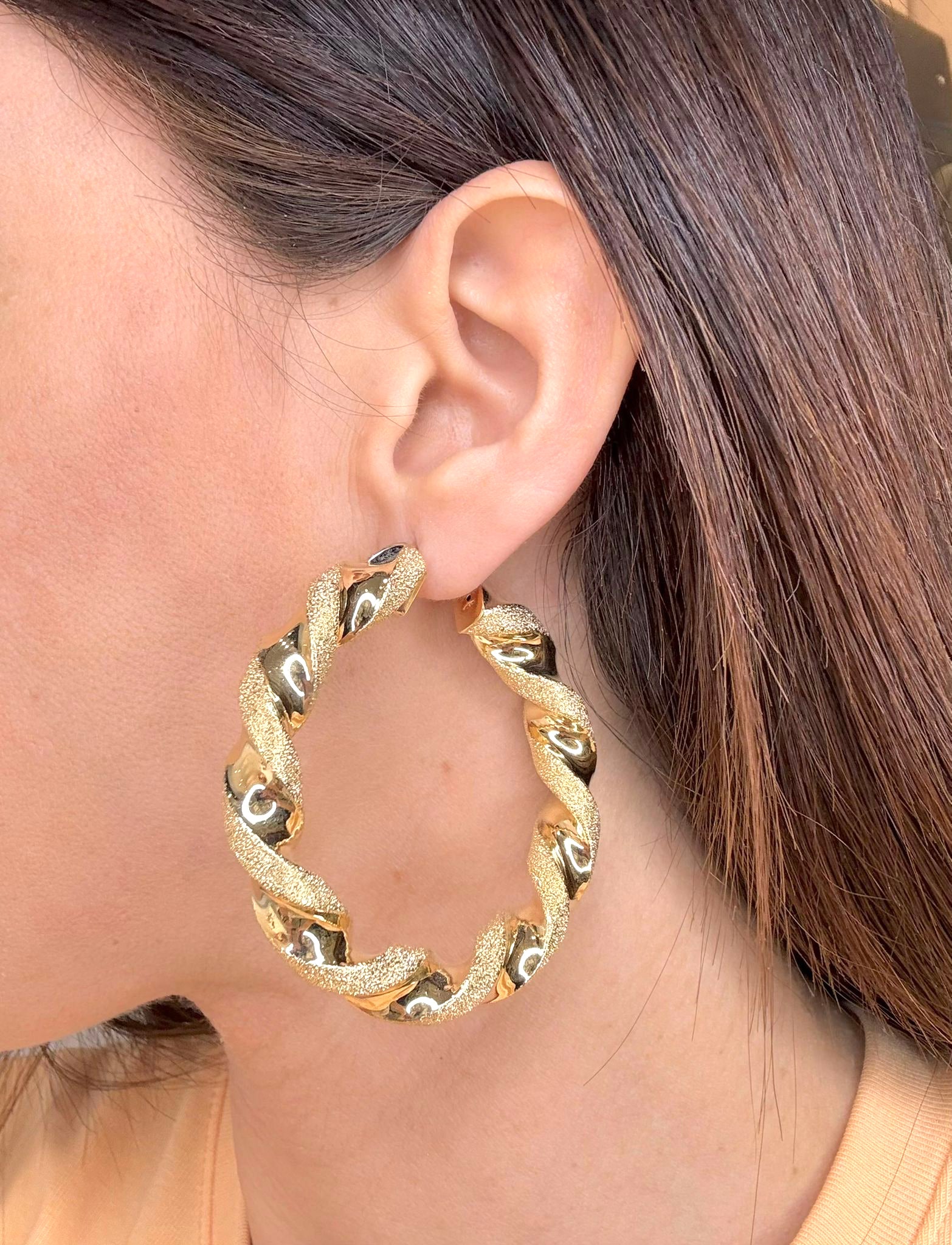Orecchini torchon intrecciati in oro giallo 18 KT (750)