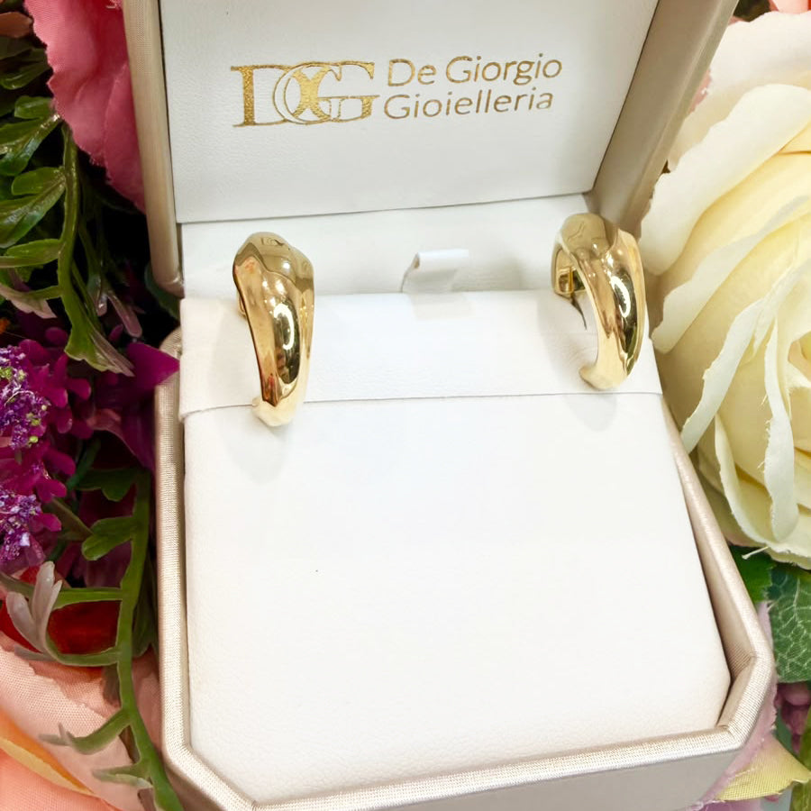 ORECCHINI A CERCHIO BOMBATO IN ORO GIALLO 18 KT