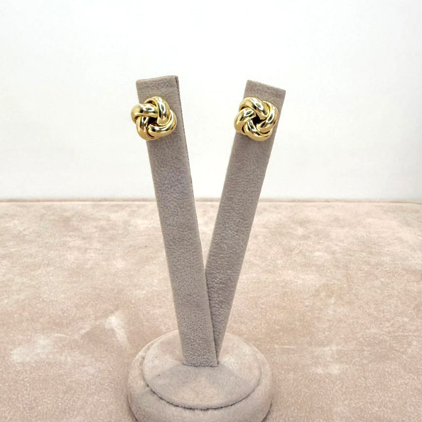 ORECCHINI NODO BOMBATO INTRECCIATO IN ORO GIALLO 18 KT