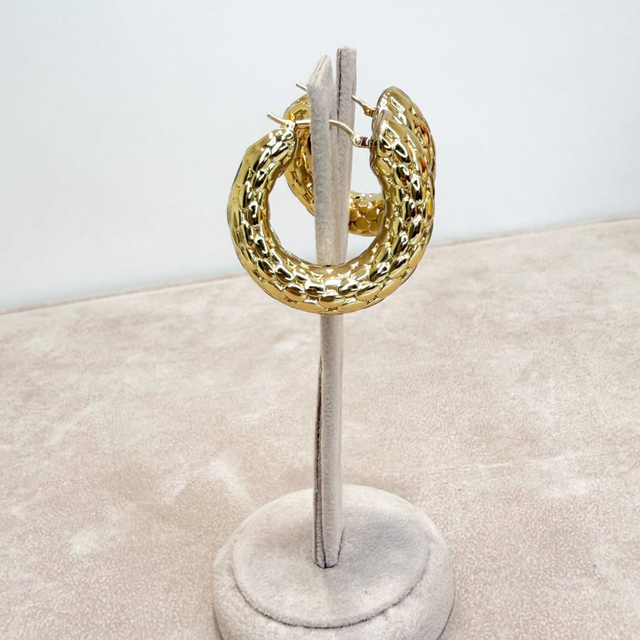 ORECCHINI A CERCHIO IN ORO GIALLO 18 KT (750) LAVORATI