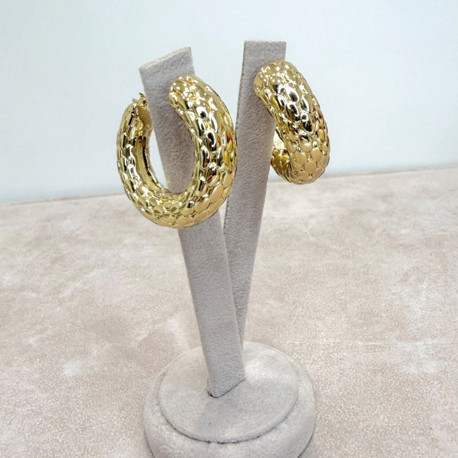 ORECCHINI A CERCHIO IN ORO GIALLO 18 KT (750) LAVORATI