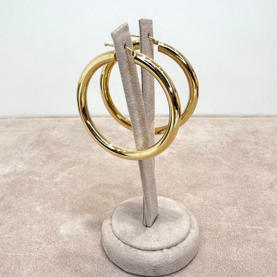 ORECCHINI A CERCHIO GRANDI IN ORO GIALLO 18 KT (750)