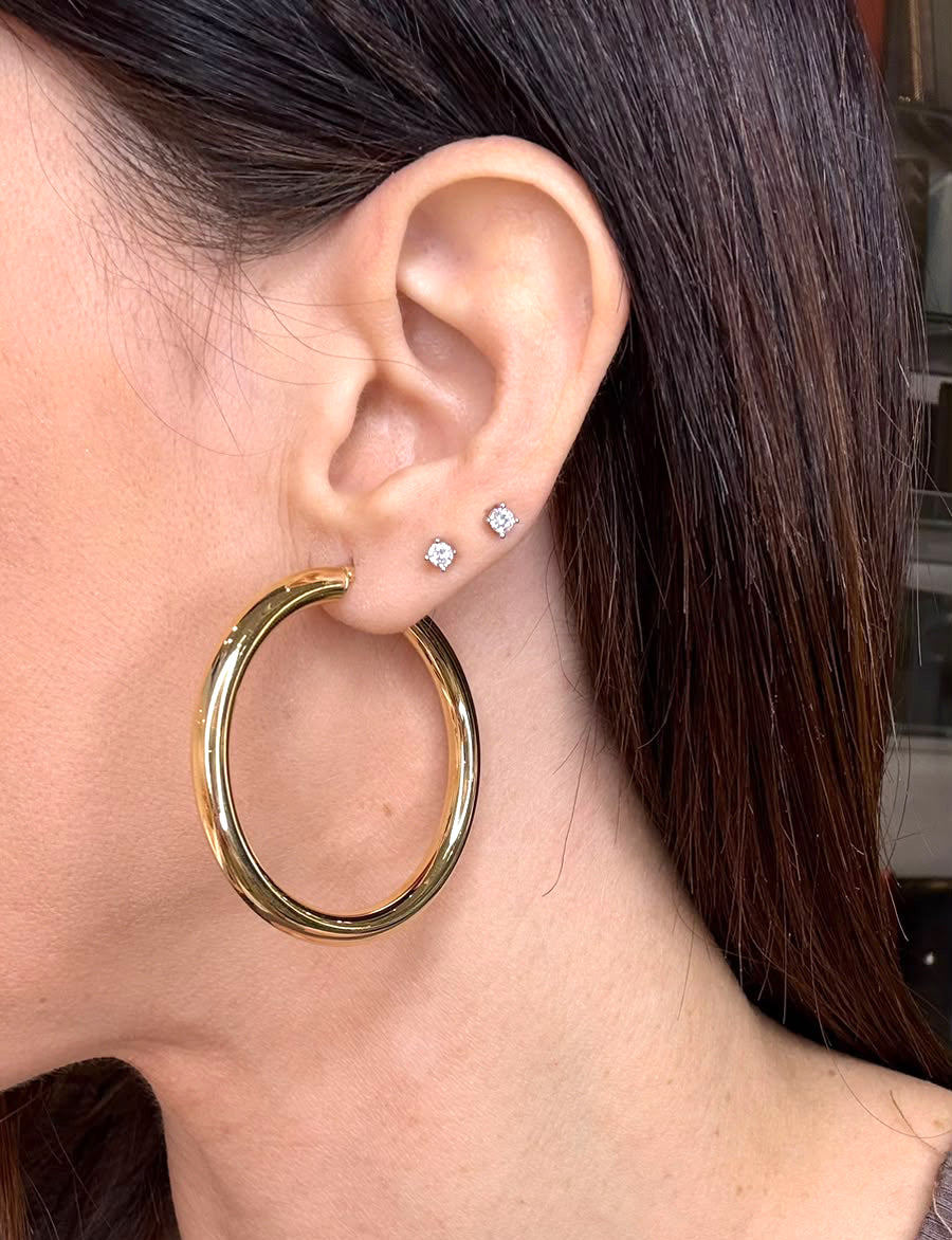 ORECCHINI A CERCHIO GRANDI IN ORO GIALLO 18 KT (750)