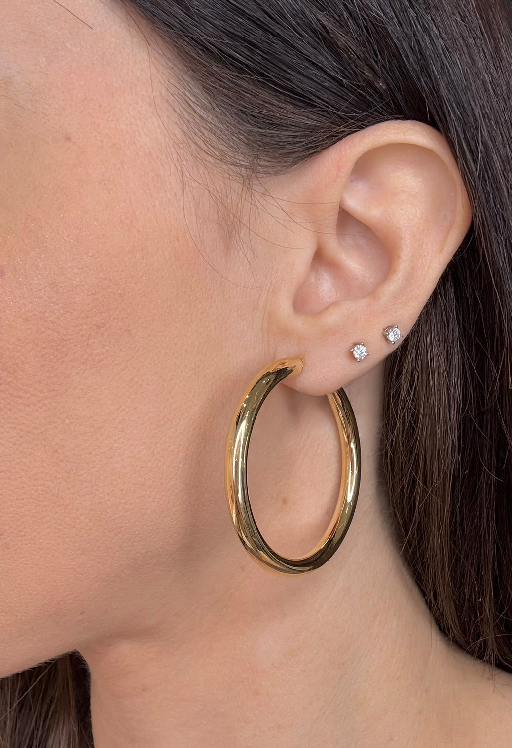 ORECCHINI A CERCHIO GRANDI IN ORO GIALLO 18 KT (750)
