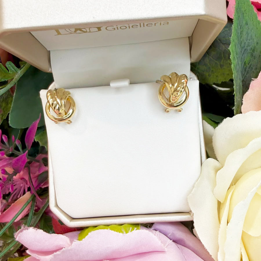 ORECCHINI INTRECCIATI IN ORO GIALLO 18 KT (750)