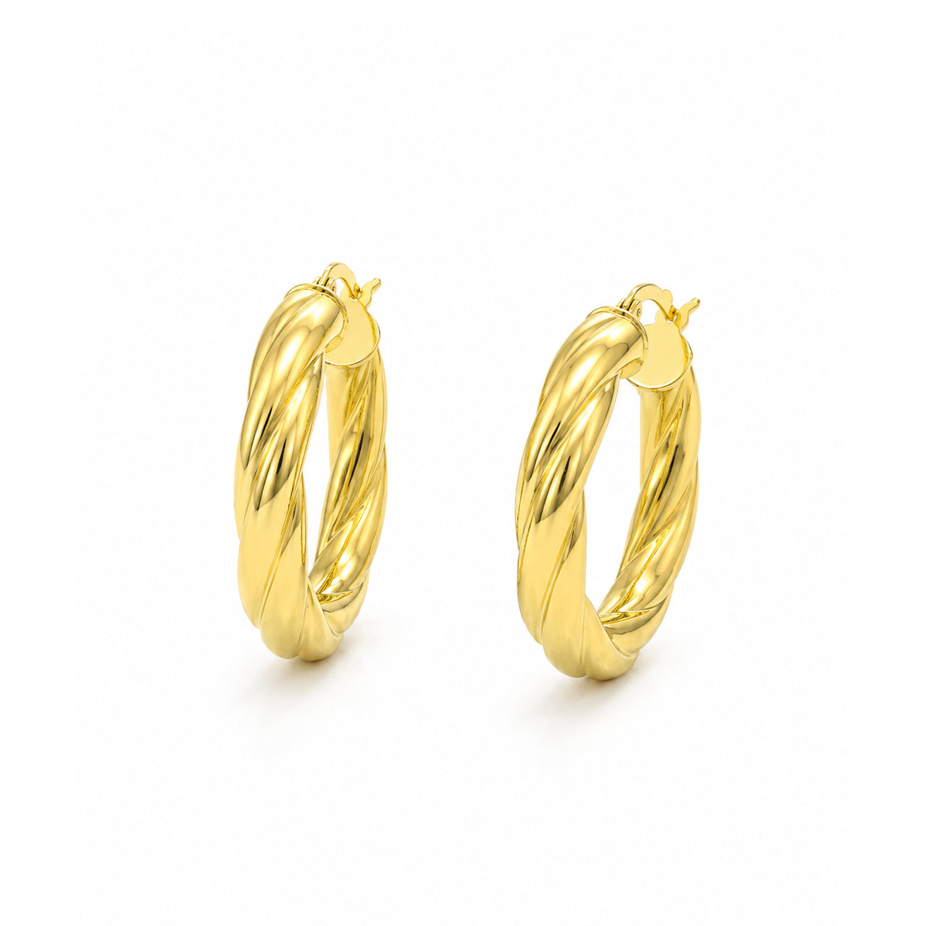 ORECCHINI CERCHIO INTRECCIATO IN ARGENTO 925 DORATO