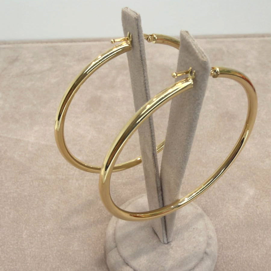 ORECCHINI A CERCHIO GRANDI IN ORO GIALLO 18 KT (750)