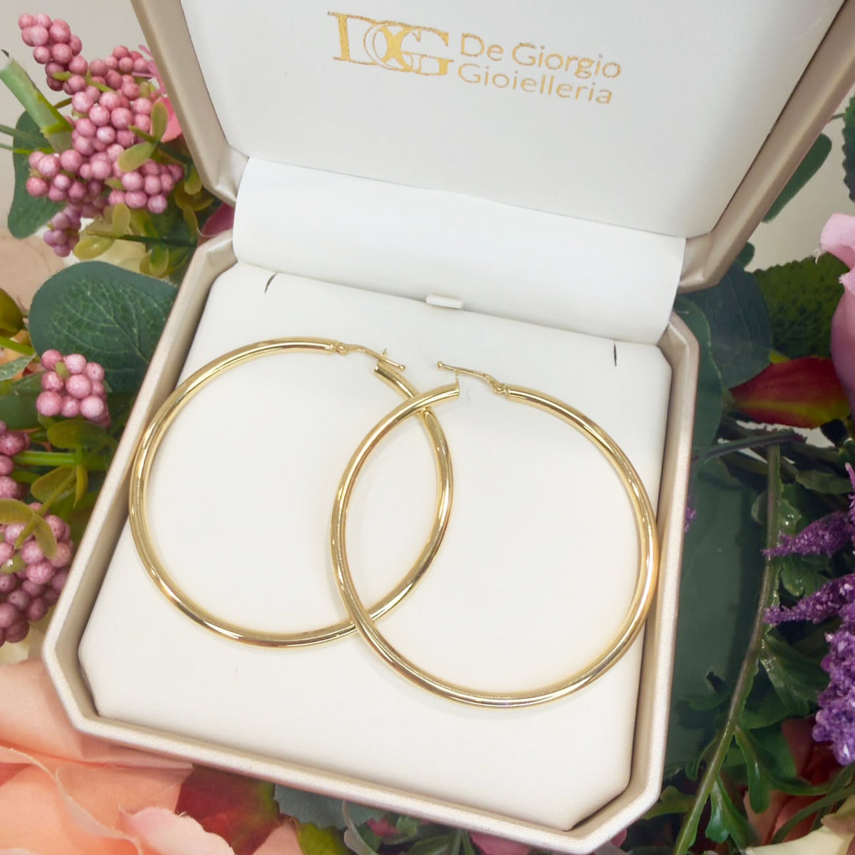 ORECCHINI A CERCHIO GRANDI IN ORO GIALLO 18 KT (750)