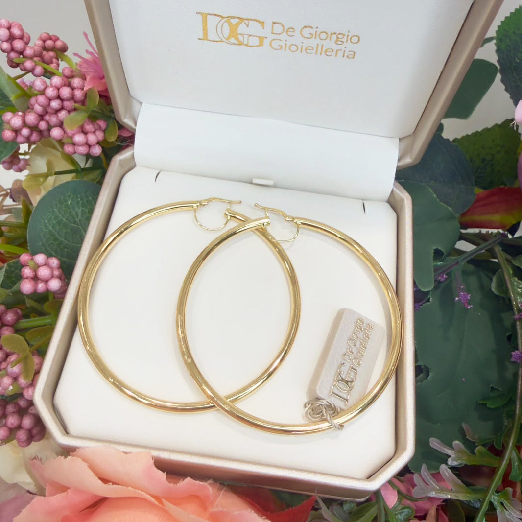 ORECCHINI A CERCHIO GRANDI IN ORO GIALLO 18 KT (750)