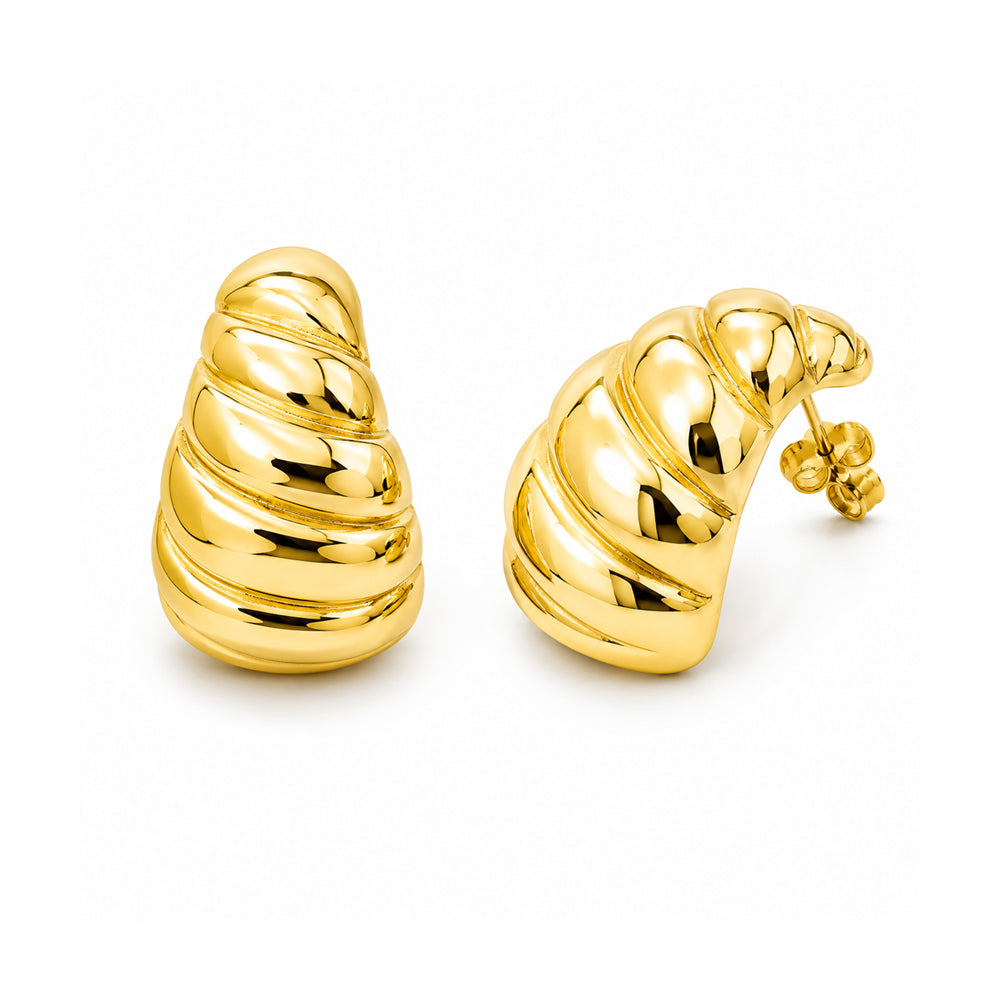 ORECCHINI CONCHIGLIA BOMBATA IN ARGENTO 925 DORATO