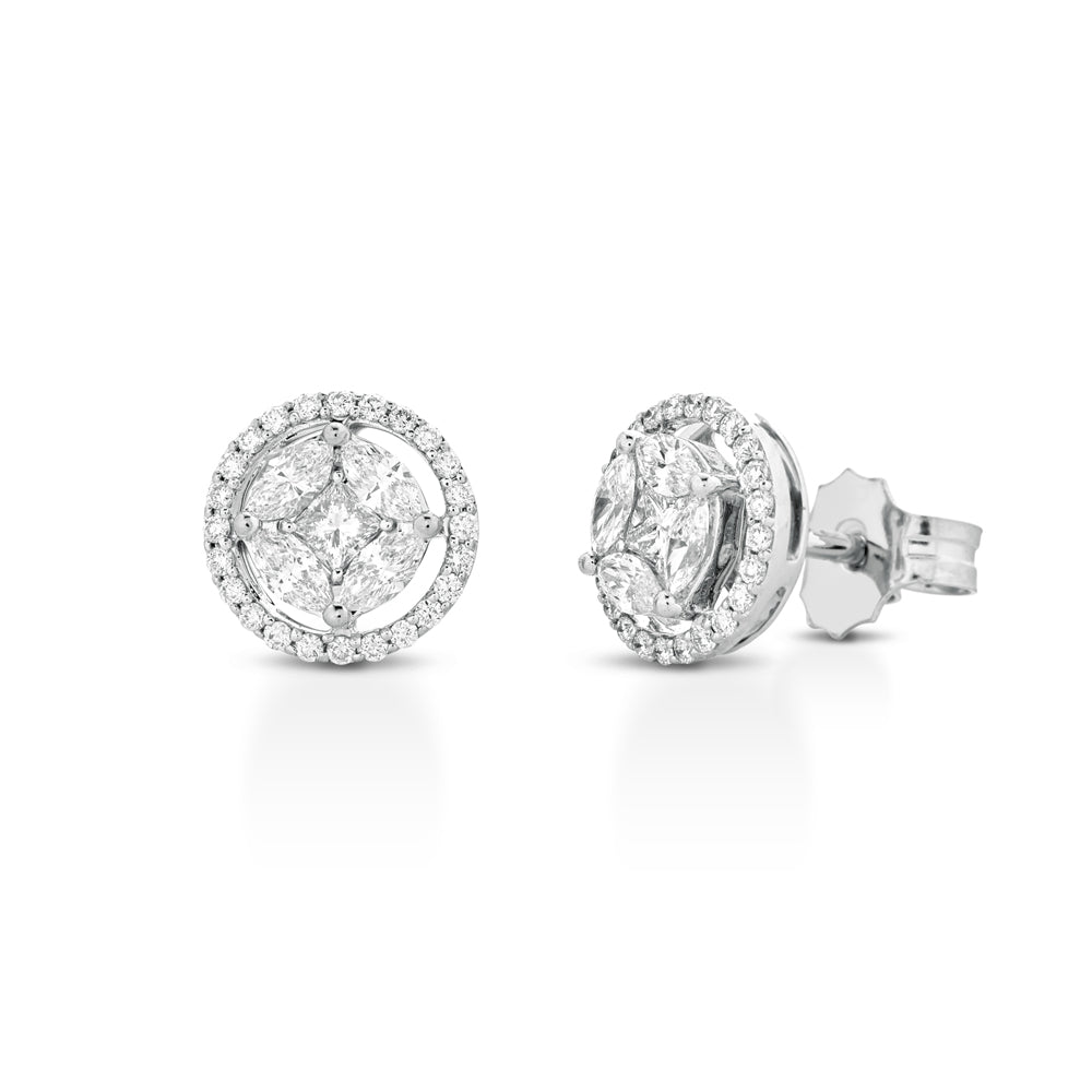 ORECCHINI PUNTO LUCE ILLUSION  IN ORO BIANCO 18KT DIAMANTI