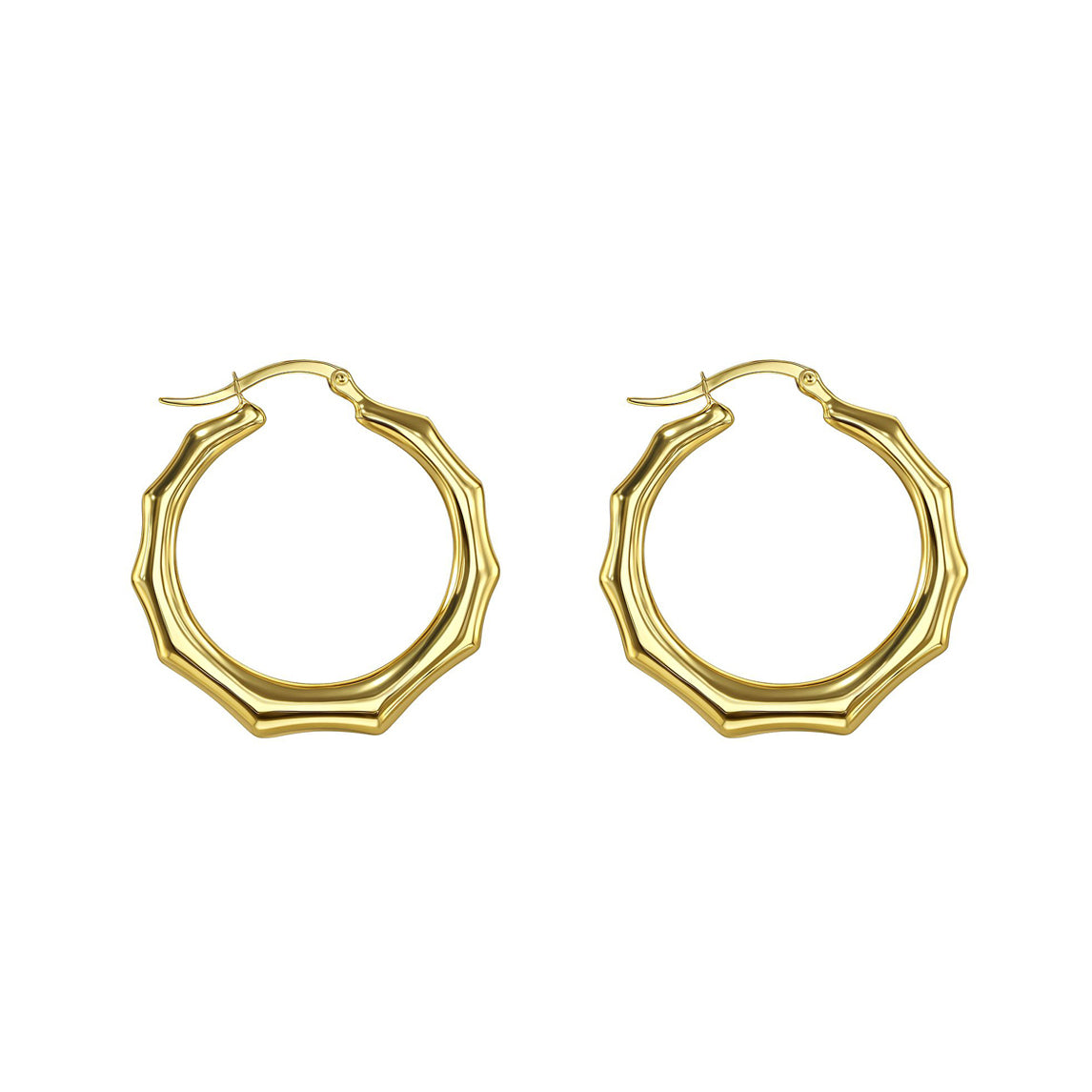 ORECCHINI CERCHIO BAMBOO IN ARGENTO 925 DORATO