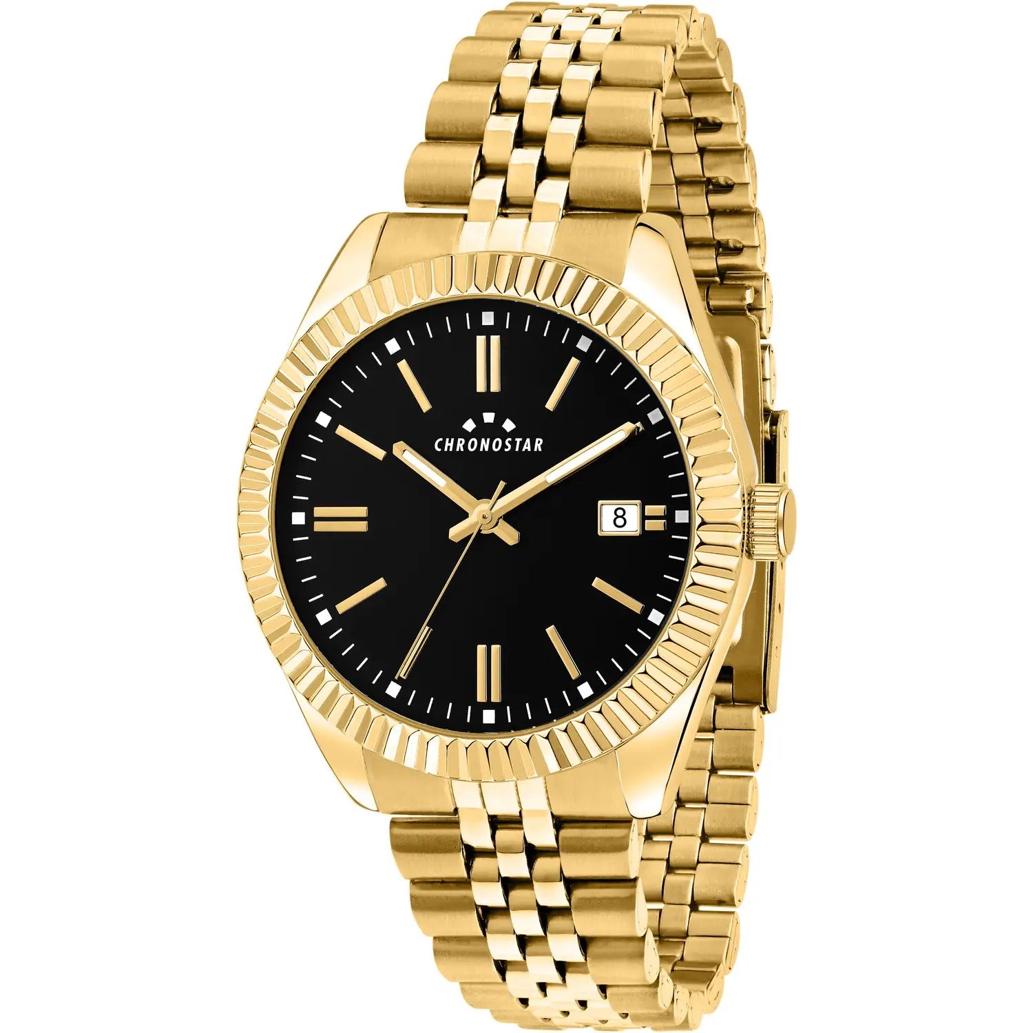 OROLOGIO CHRONOSTAR DAILY BLACK DIAL GOLD |41MM|