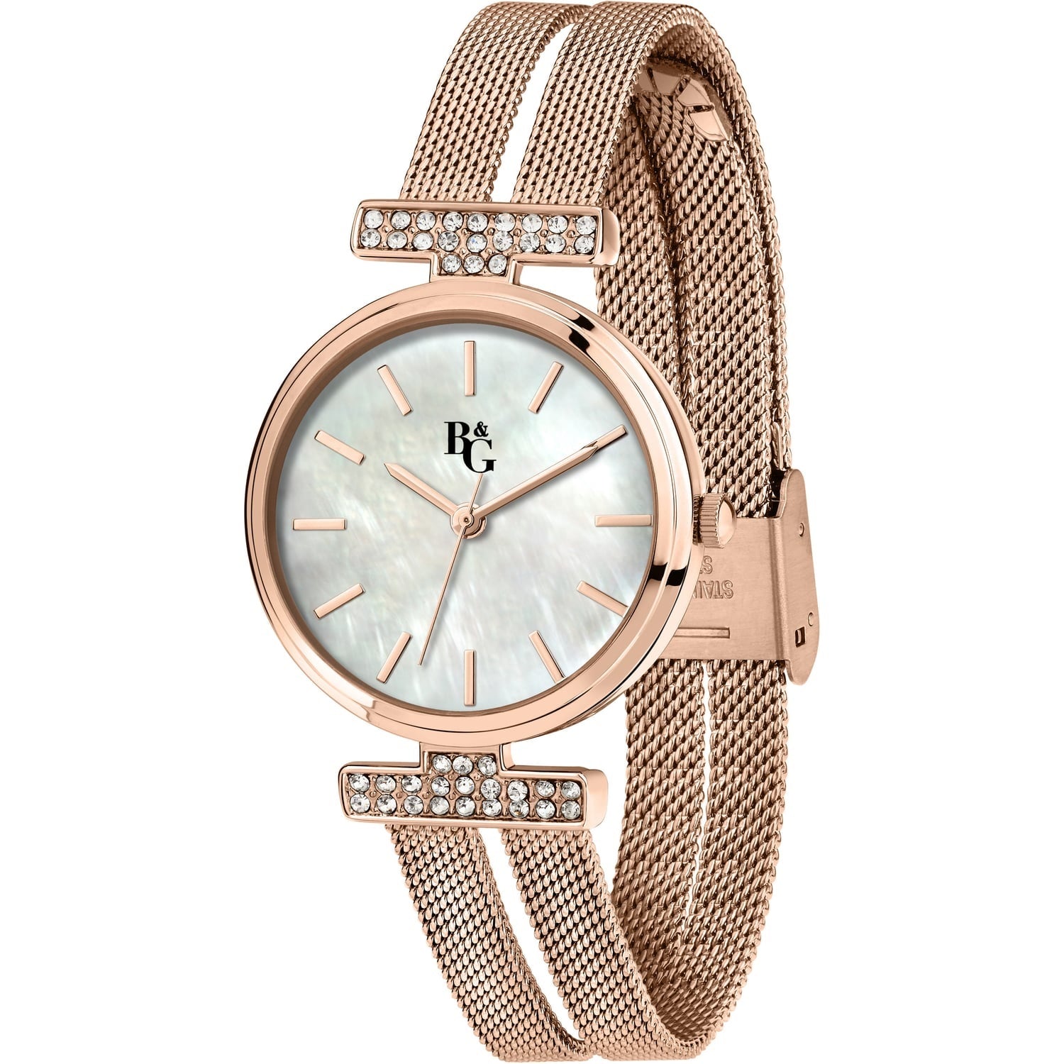OROLOGIO B&G BLING ROSE GOLD MESH MADREPERLA DIAL |30MM|