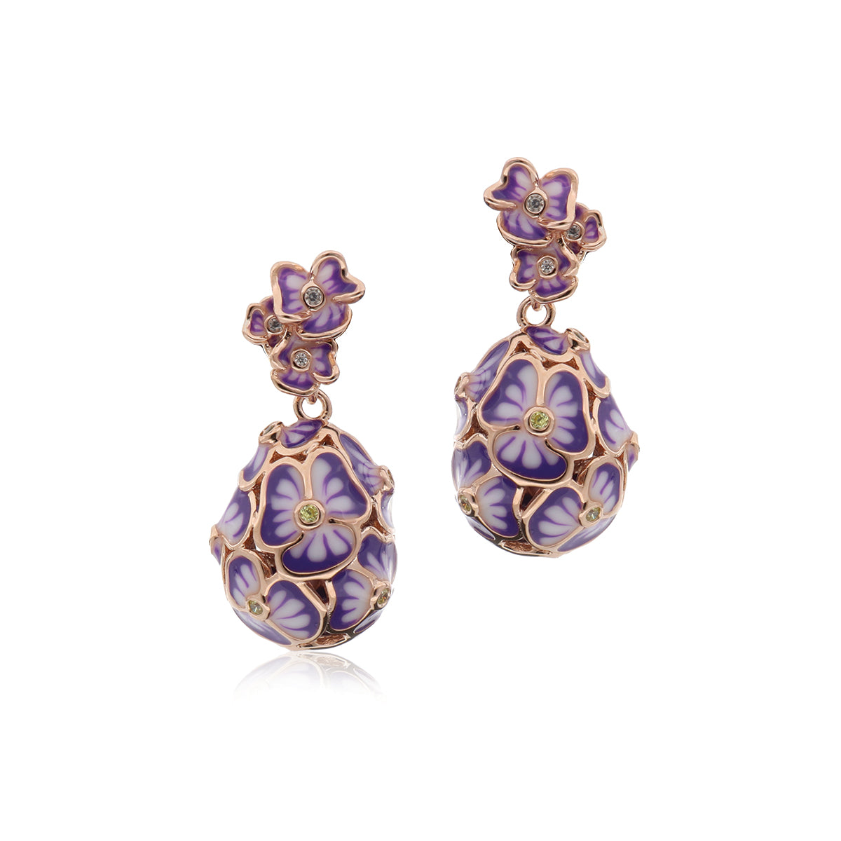 ORECCHINI TSARS COLLECTION TAMARA ORCHIDEA SMALTATA VIOLA