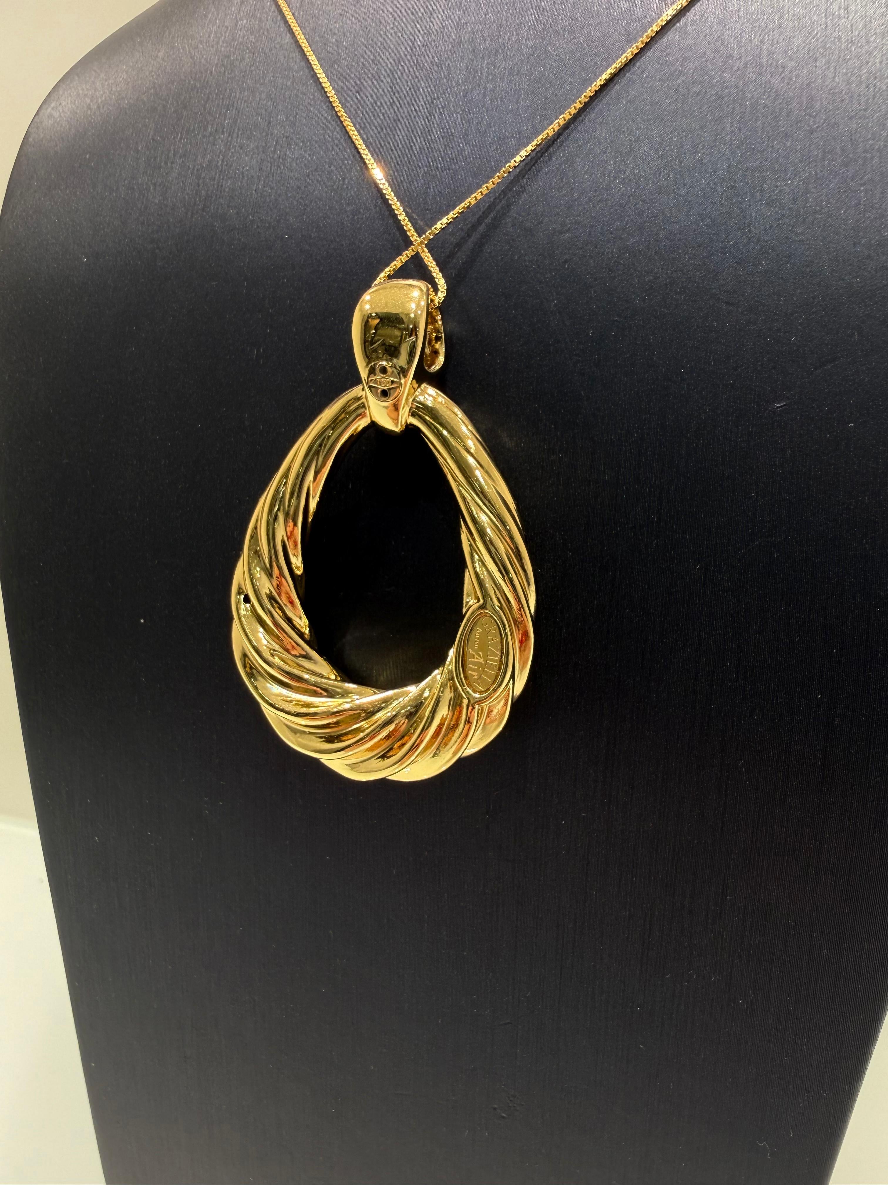 Pendente Grande Intrecciato in Oro Giallo 18KT (750) – Made in Italy