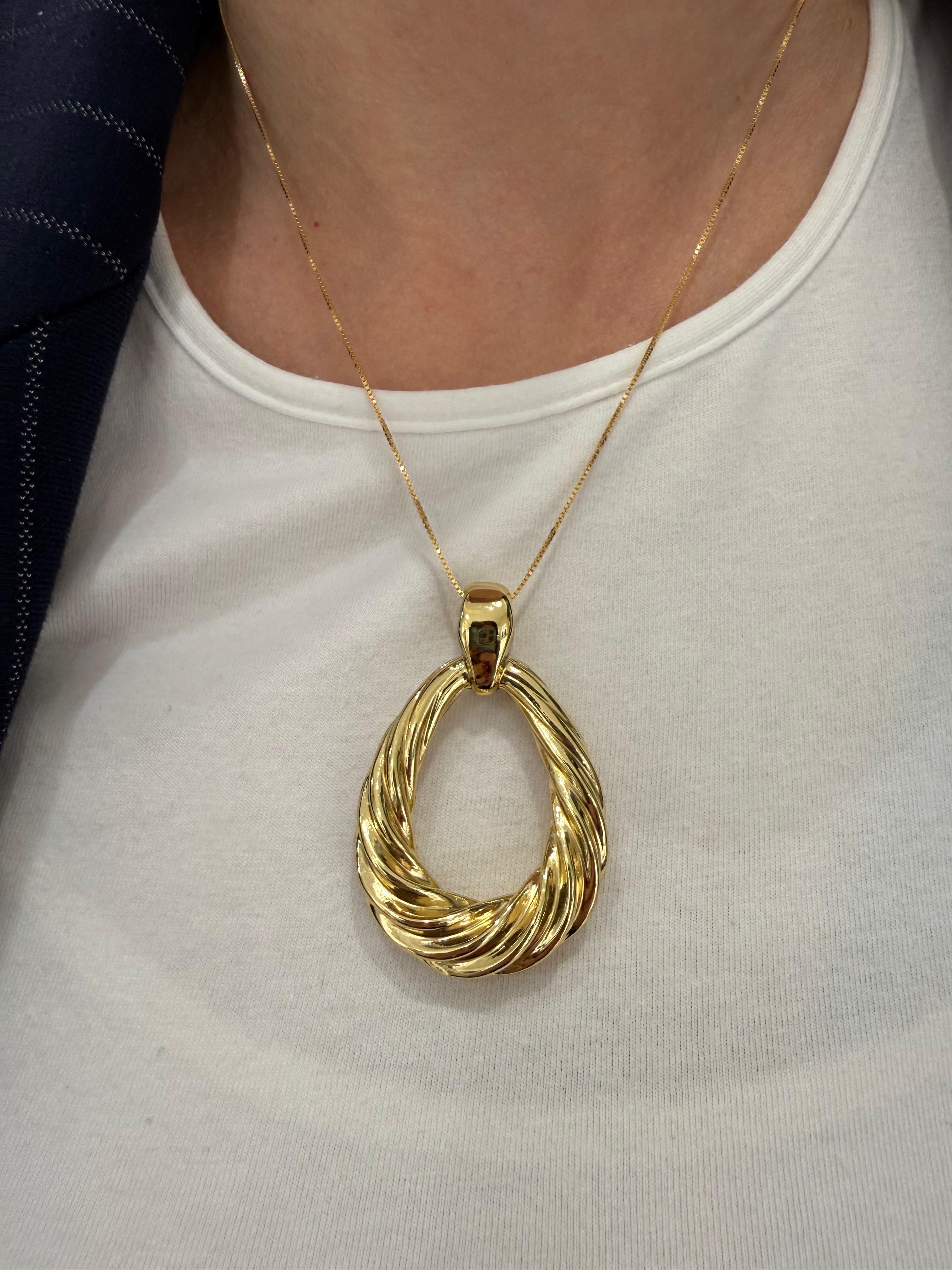 Pendente Grande Intrecciato in Oro Giallo 18KT (750) – Made in Italy
