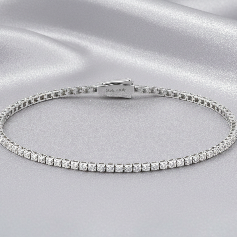 BRACCIALE TENNIS RECARLO IN ORO BIANCO 18KT CON DIAMANTI